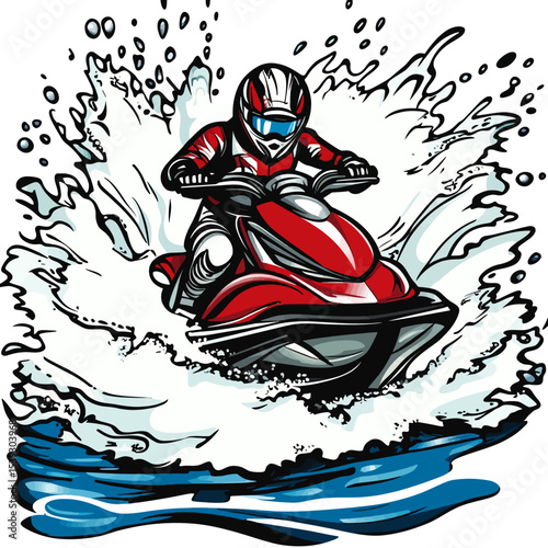 Jetski vector illustration 