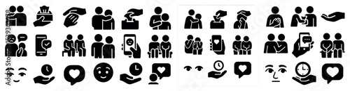 Health and care filled icons set – solid, medical, wellness symbols
