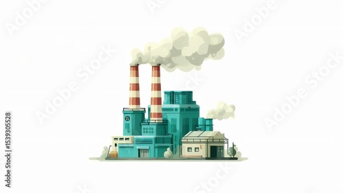 Animated Illustration of a Factory Emitting Smoke