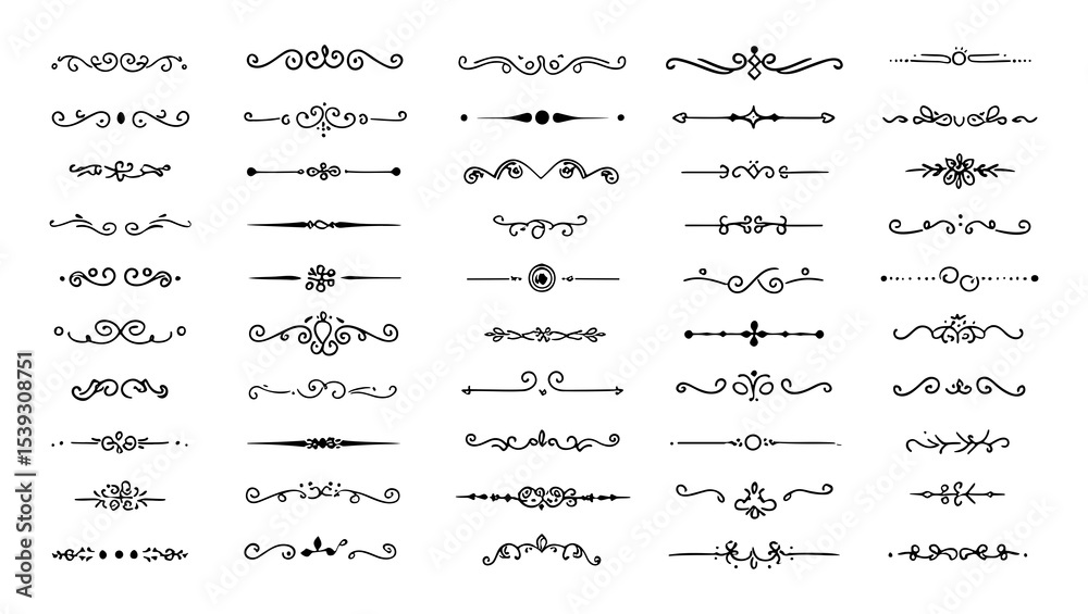 custom made wallpaper toronto digitalOrnate Dividers Set: Elegant Decorative Design Elements