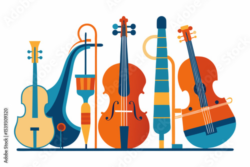 String instrument collection a colorful display