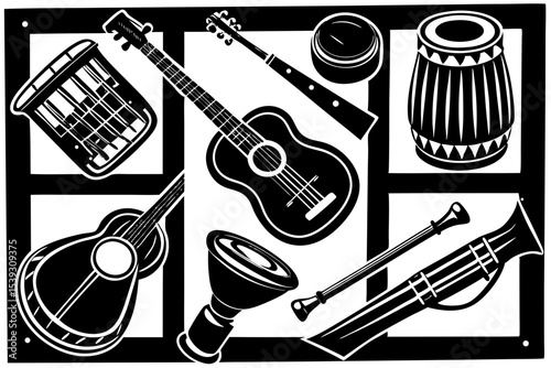 A collection of diverse musical instruments