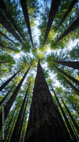 Canada Looking Up at the Tall Forest Ceilings