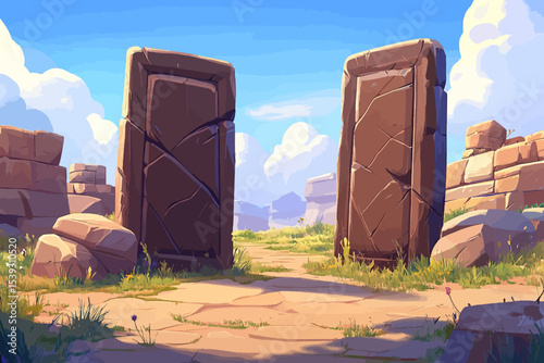 Ancient ruins in the desert 