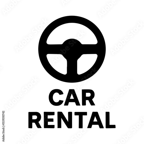 Rental car service icon with compact vehicle and key symbol transparent background
