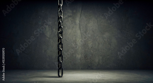 Wallpaper Mural Hanging Metal Chain on Concrete Wal Torontodigital.ca