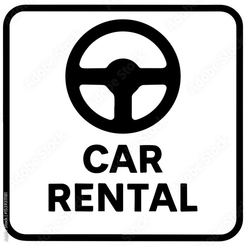 Rental car service icon with compact vehicle and key symbol transparent background
