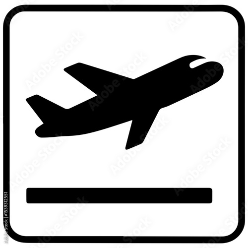 Airplane in flight icon showing commercial aircraft flying in sky with wings extended and streamlined body transparent background
