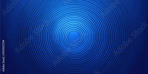 Deep blue concentric circle pattern with smooth gradient and glowing center creating calming and hypnotic visual effect