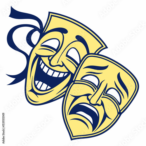 Comedy and tragedy masks theater iconography