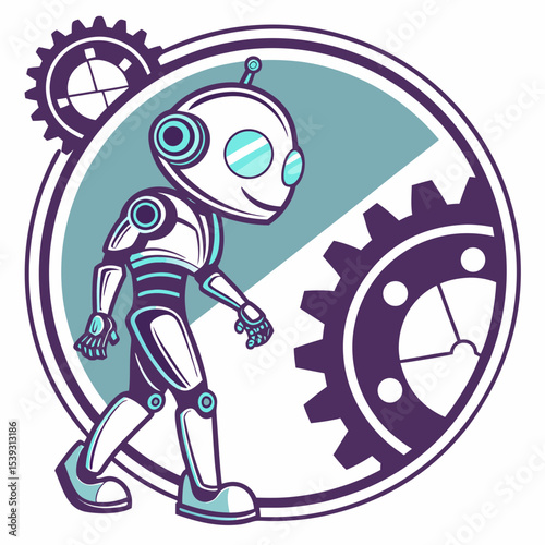 Walking robot with gears and cogs design