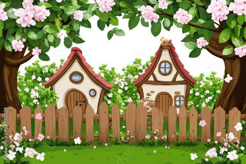 House landscape vector illustration 