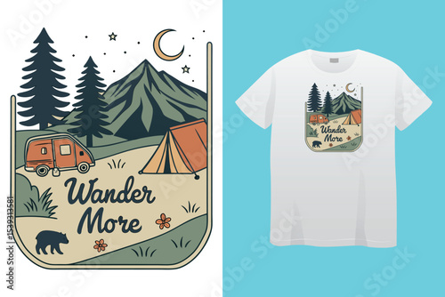 Camping typography t shirt design