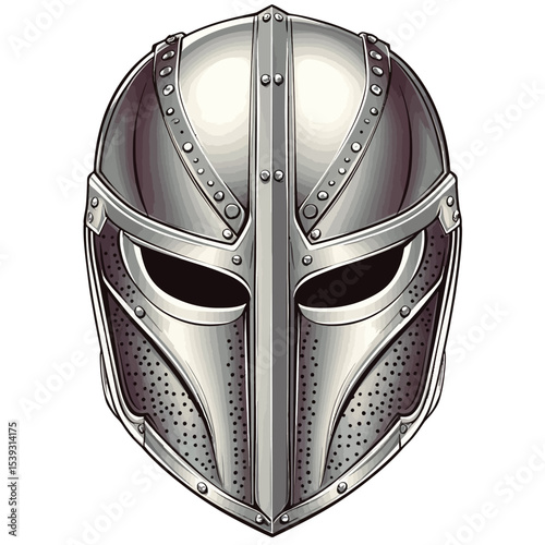 medieval knight helmet isolated 