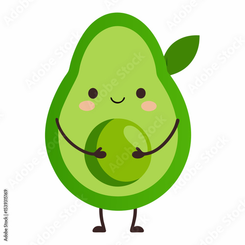 Adorable cartoon avocado character illustration