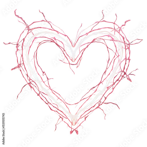 Abstract Electric Lightning Heart Shape