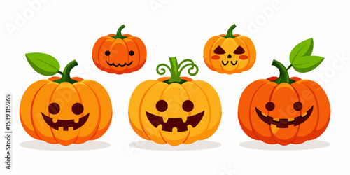 set of pumpkins