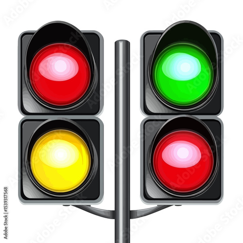 Traffic lights isolated on white 