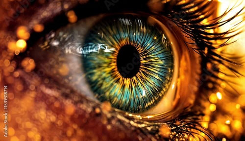 Golden Eye A Close-Up Macro Photography of a Human Eye