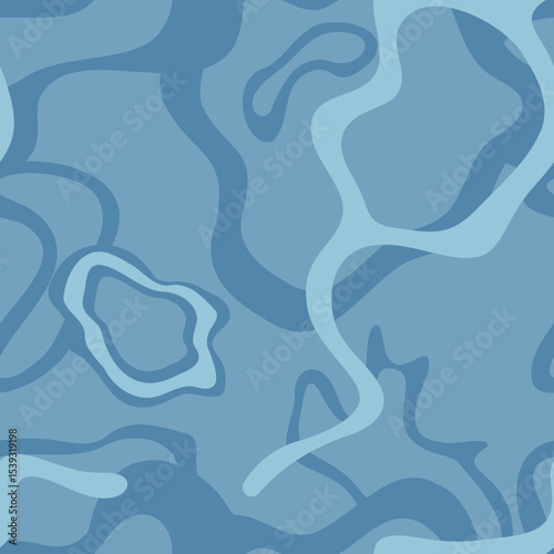 Cloudy Water Surface Abstract Vector Illustration Pattern - Seamless Soft Blue Background for Summer and Rainy Season