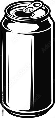 Minimal Soda Can Silhouette Vector Line Art Illustration