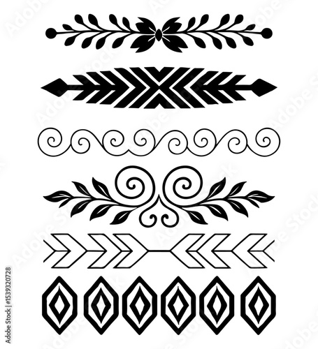 set of decorative borders	