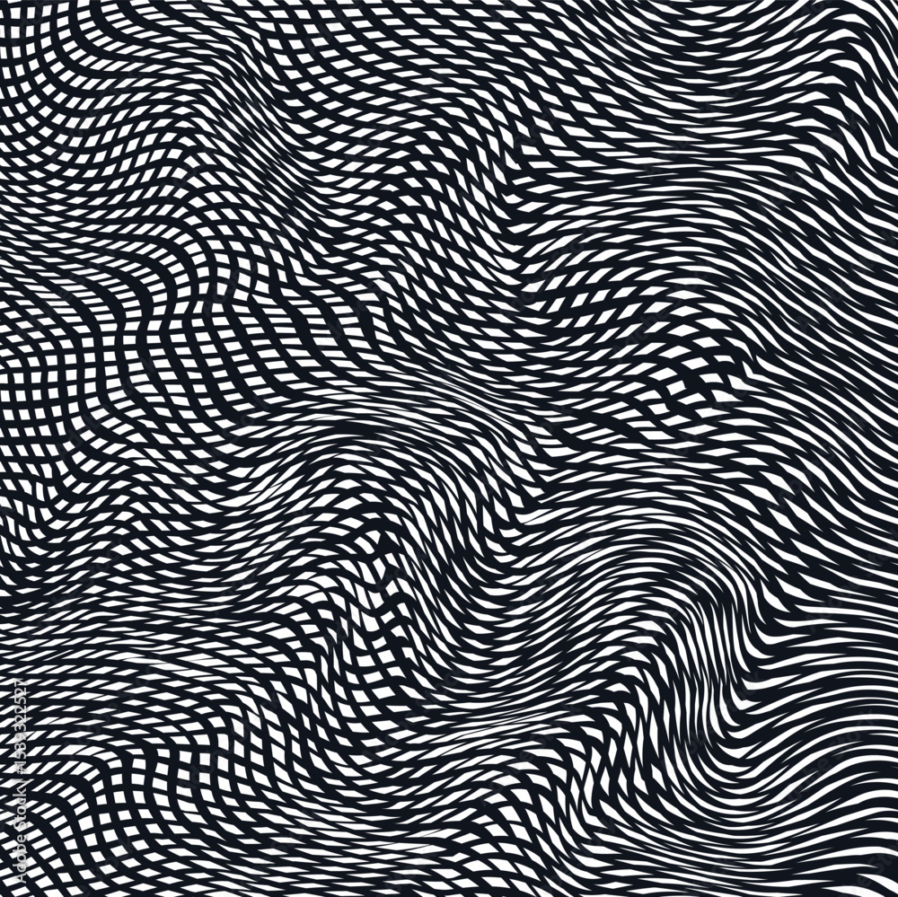 Obraz premium Dark dense mesh with distorted mass with little holes or cells