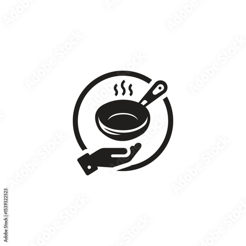 frying pan vector for logo template