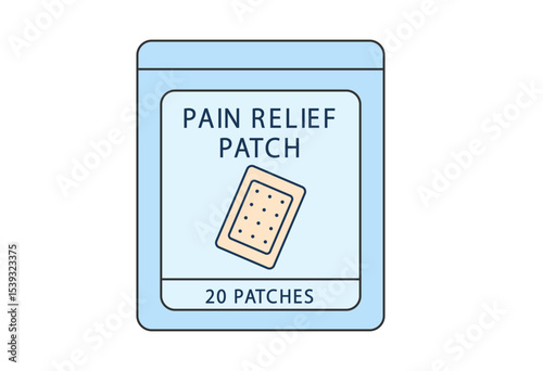 Pain Relief Patch Package Illustration – Western Style Design