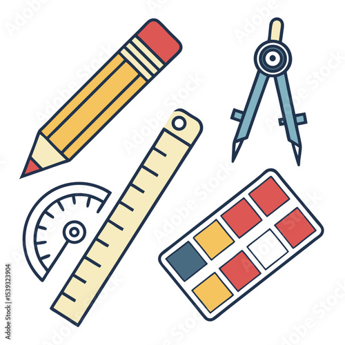 Flat Graphic Design Icons Set