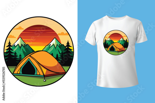 Nature embrace our camping grace. Camping t-shirt design Vector graphics. Shirt design, T shirt Design vector, apparel, outdoor, adventure, camp. Nature