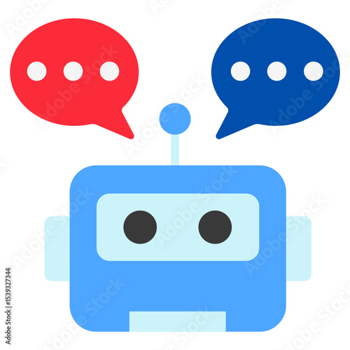 Chatbot flat color, mini illustration icon. use for modern concept, print, UI, UX kit, web and app development. Vector related to product offering, marketing, business.