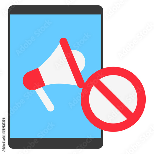 Ads Blocker flat color, mini illustration icon. use for modern concept, print, UI, UX kit, web and app development. Vector related to product offering, marketing, business.