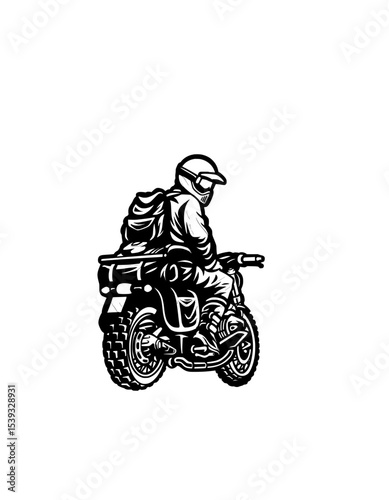 Vector Biker T-Shirt Design Adventurous Motorcycle Rider Illustration
