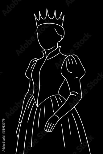 Minimalist Queen or Princess Outline