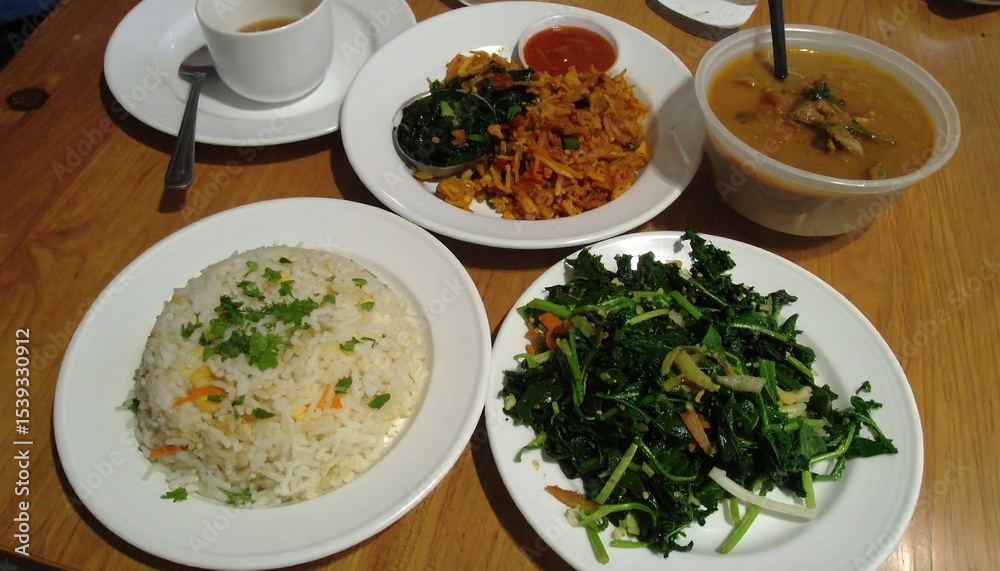 Asian Cuisine Restaurant Meal Table. Asian Cuisine Restaurant Meal Table.