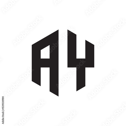 Modern Monogram "AY" Logo Design in Black