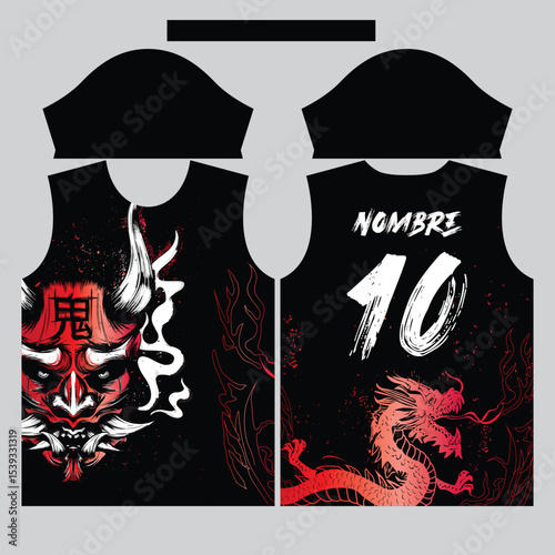 samurai mask t-shirt design