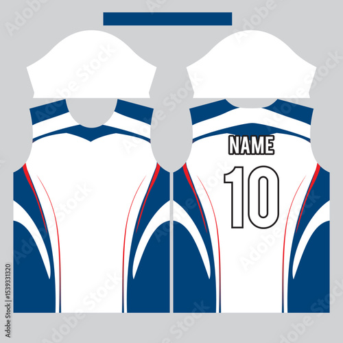 white and blue t-shirt design