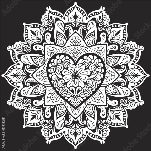  A mandala silhouette vector style  