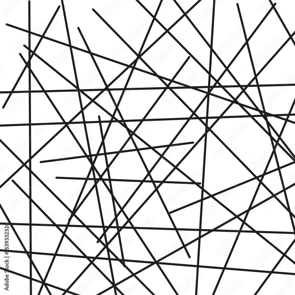 Obraz premium White line scatter. Web stroke mesh. Abstract vector crossing. Chaotic sketch pattern.