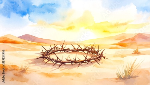 Crown of Thorns with Desert Sunset. (4)