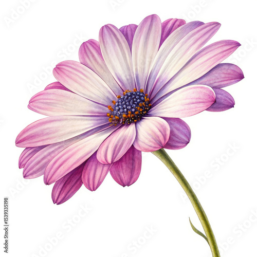 pink daisy isolated on white