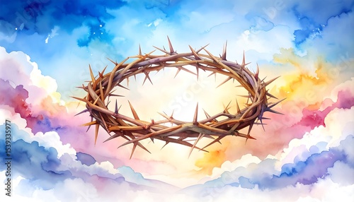 Crown of Thorns with Heavenly Sky.