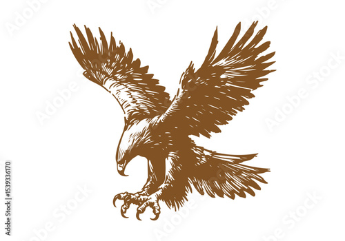 Golden Eagle hand drawn sketch vector illustration