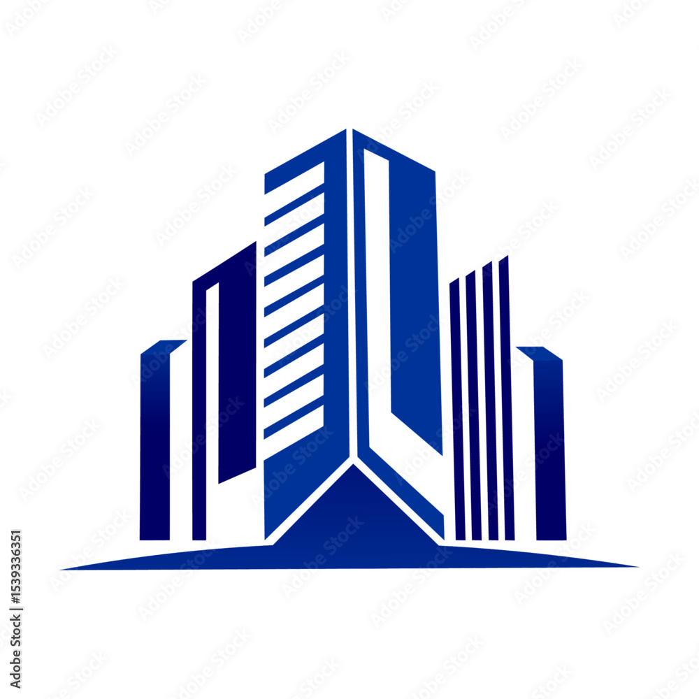 Fototapeta premium Modern city logo, skyscrapers. Vector illustration