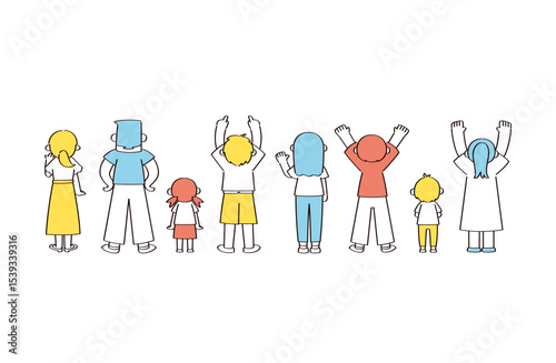 後姿の人物イラストセット