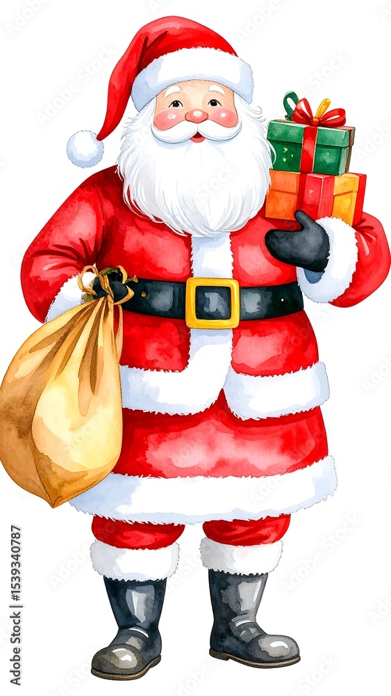 Santa Claus with gifts, and Christmas. Santa Claus with gifts, and Christmas.