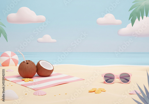 summer holiday background,3d