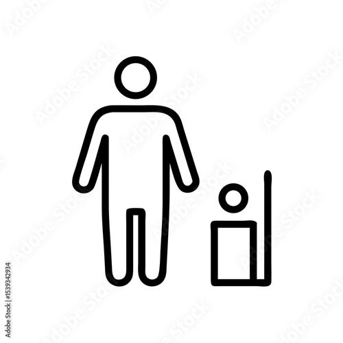 Adult and child line art illustration